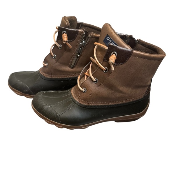 SPERRY SYREN GULF Women’s Duck Mid Boot SZ 7 Black Brown Keen Insert Topsider - Picture 9 of 17